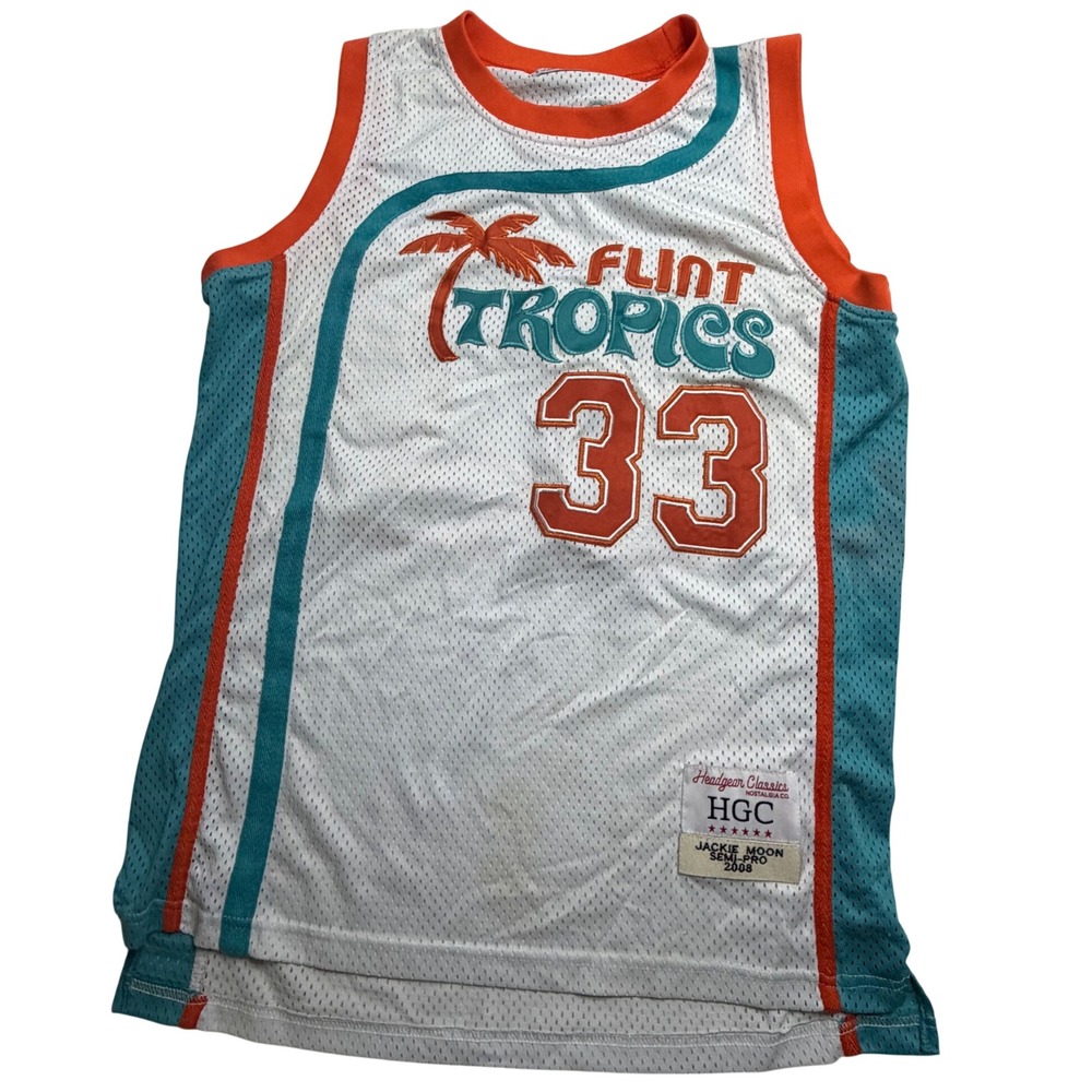 Headgear Classics Flint Tropics Jackie Moon 33 Semi-Pro Jersey Mens Medium White